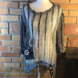 Ombré open knit top